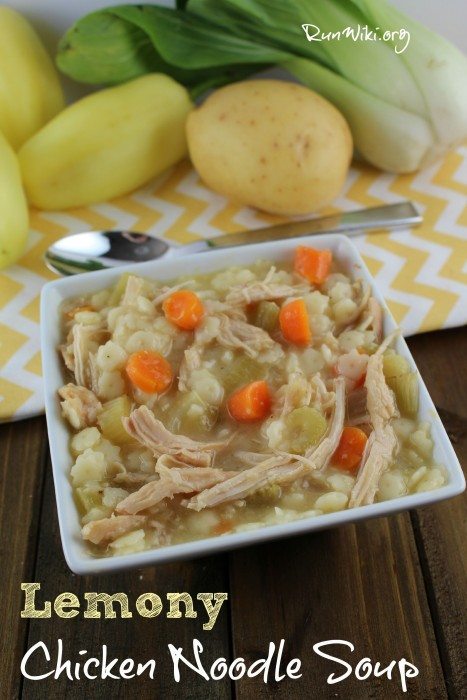 Easy Weeknight Dinner- Lemony Chicken Noodle Soup | Runwiki
