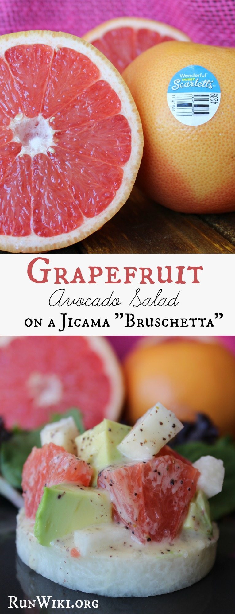 Grapefruit Avocado Salad on a Jicama “Bruschetta”