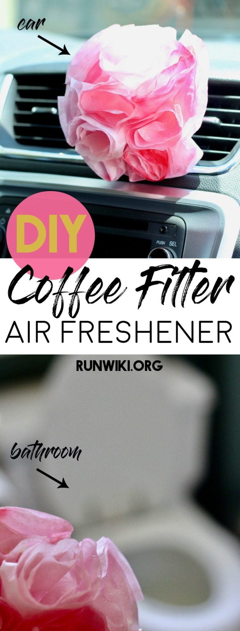 DIY Coffee Filter Flower Air Freshener for Car or Home